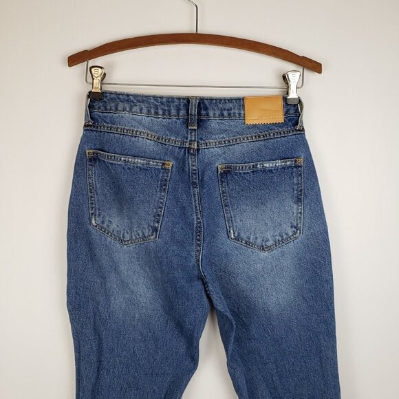 Avec Les Filles Straight Leg Jeans High Rise Distressed Split Hem Womens Size 2 - Picture 6 of 11